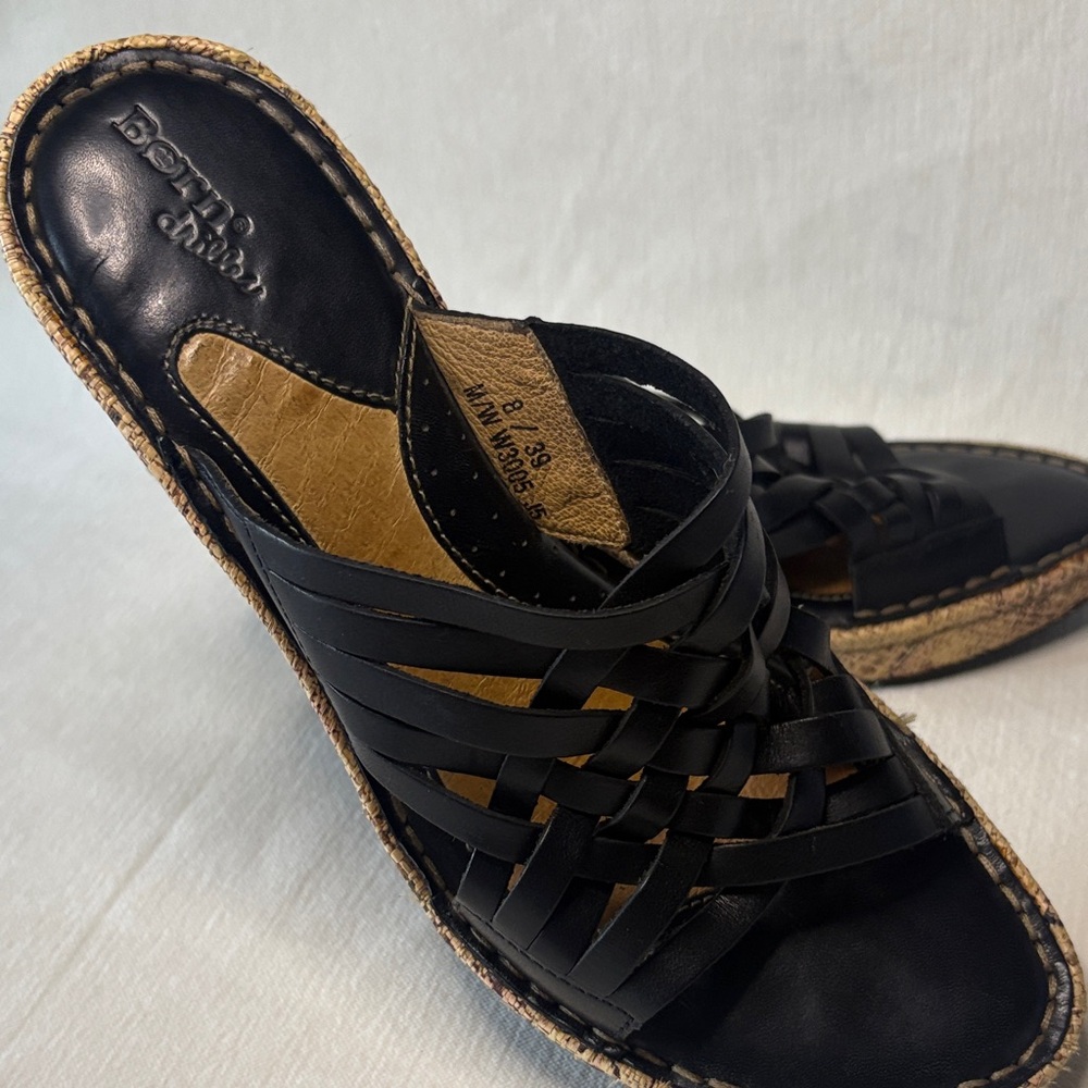 Born Women's Black Woven Mules